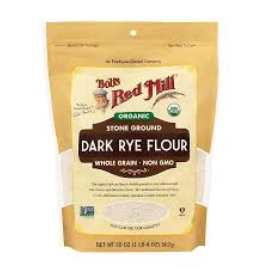 BOBS RM ORG RYE FLOUR DARK 567G